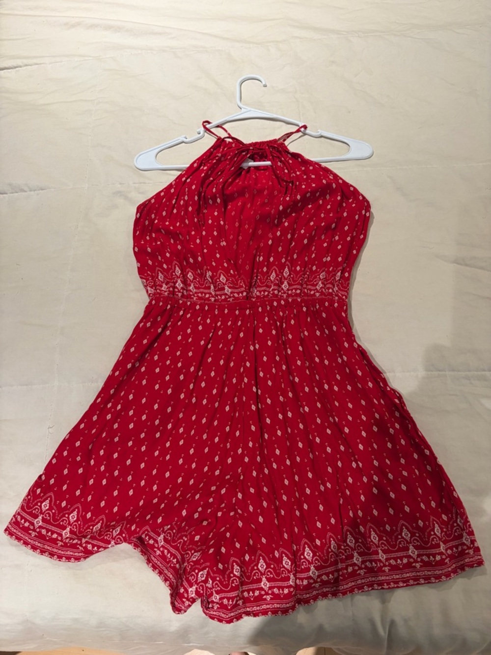 H&M Red Patterned Halter Romper - Picture 2 of 3